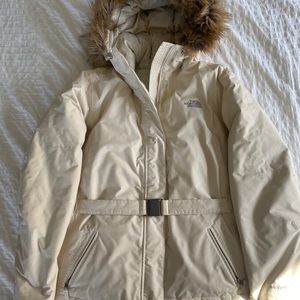 Cream HyVent North Face Down/Puffer Jacket